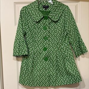 Stylish Green Patterned Light Weight Pant Coat